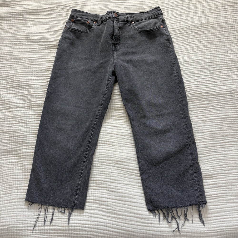 Madewell 90s Straight Crop Jeans Size 31 Gray Womens High Rise Straight Leg Boho